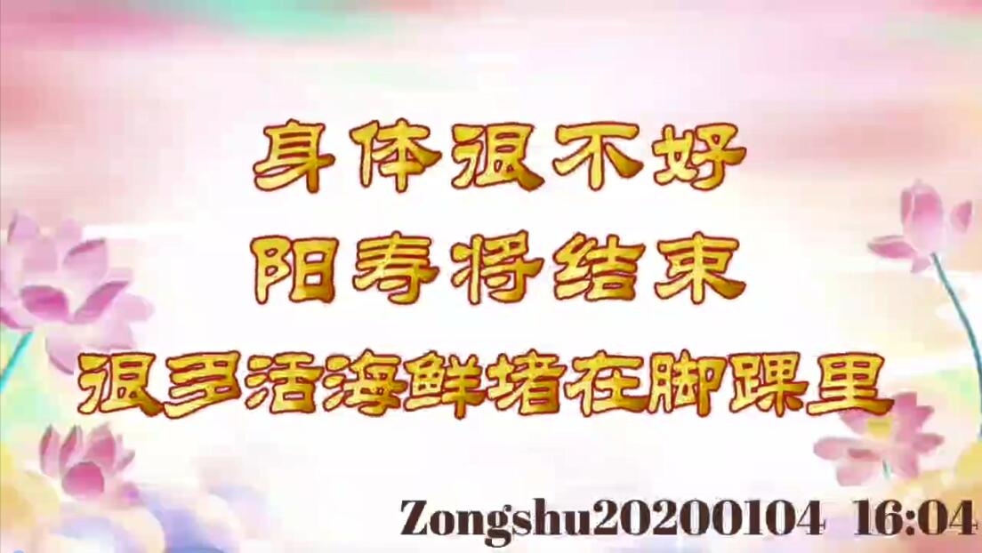 身体很不好，阳寿将结束；很多活海鲜堵在脚踝里 zongshu20200104_1604
